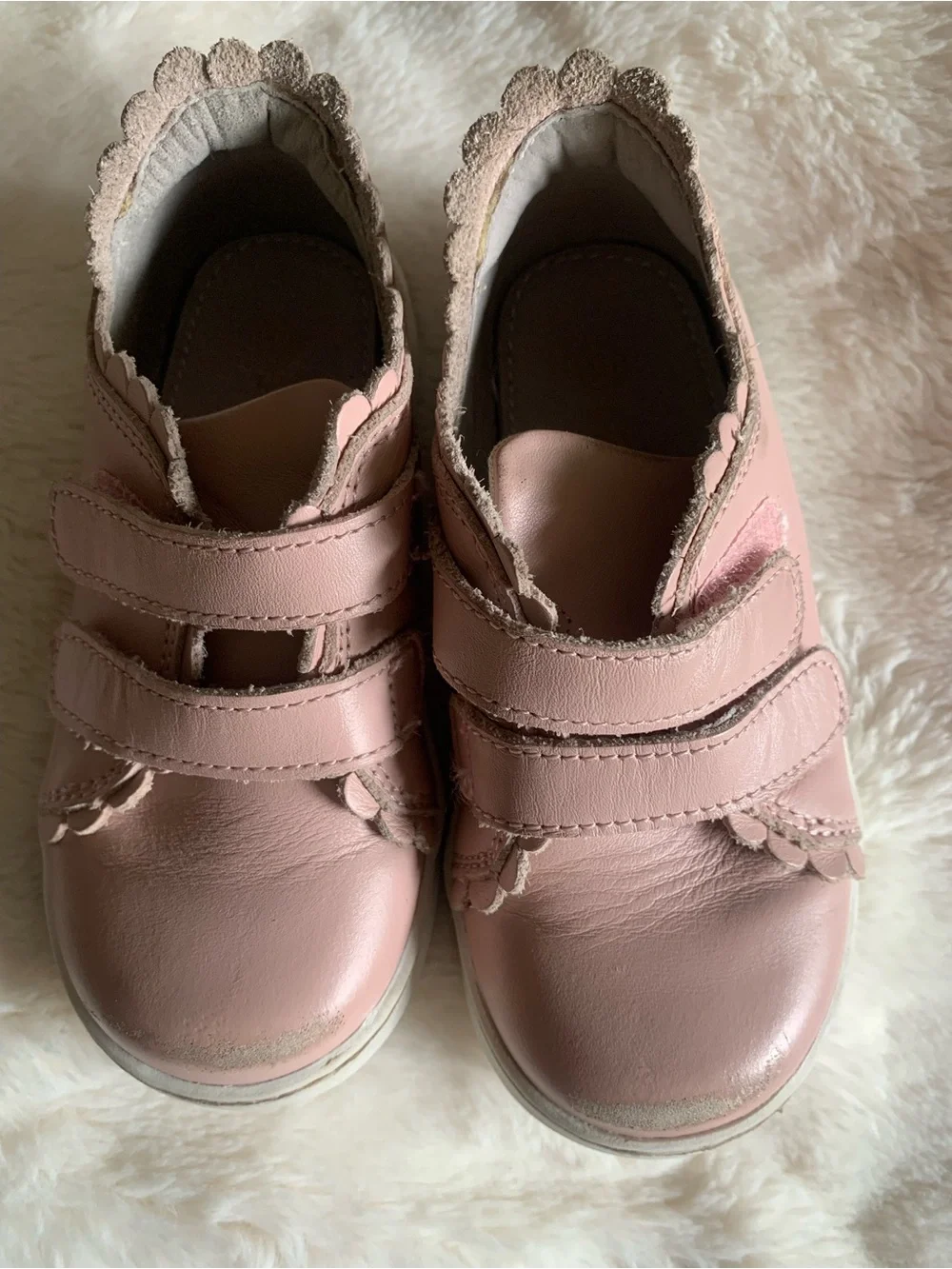 L'Amour Pink Double-Strap Kids Sneakers